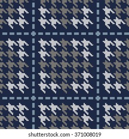 Knitted seamless pattern hounds-tooth