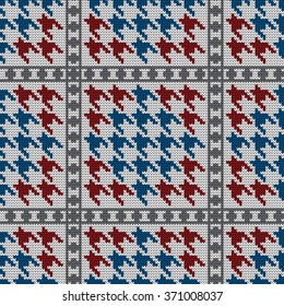 Knitted seamless pattern hounds-tooth