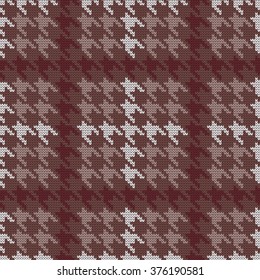 Knitted seamless pattern hounds-tooth