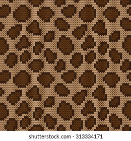 knitted seamless pattern leopard