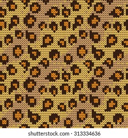 knitted seamless pattern leopard