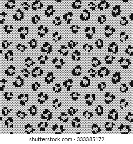 knitted seamless pattern leopard