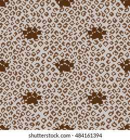 Knitted seamless pattern leopard skin with pads