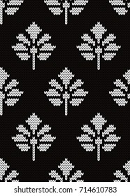 Knitted seamless pattern maple