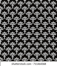 Knitted seamless pattern mushrooms