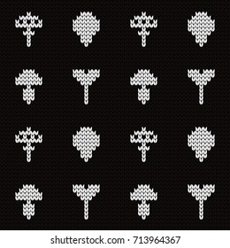 Knitted seamless pattern mushrooms