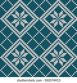 Knitted seamless pattern Norwegian stars