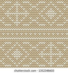 Knitted seamless pattern on beige
