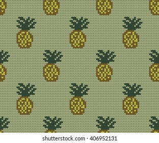 knitted seamless pattern pineapples