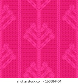Knitted seamless pattern, pink