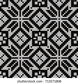 Knitted seamless pattern for plaid