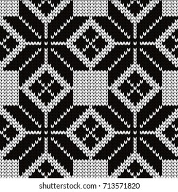 Knitted seamless pattern for plaid