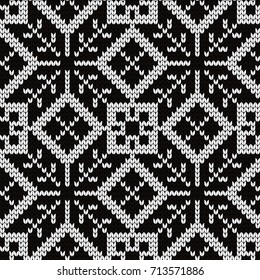 Knitted seamless pattern for plaid