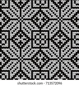 Knitted seamless pattern for plaid