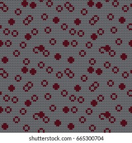 Knitted seamless pattern polka dot