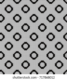 Knitted seamless pattern polka dots