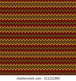 Knitted seamless pattern. Retro styled background. Vector illustration.