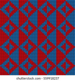 knitted seamless pattern rhombus