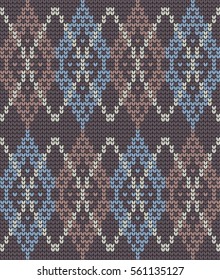 knitted seamless pattern rhombus