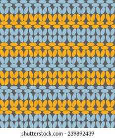 Knitted seamless pattern in rustic style with stripes 