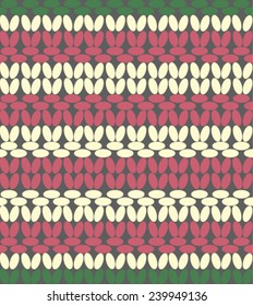 Knitted seamless pattern in rustic style with stripes 