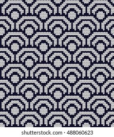 Knitted seamless pattern scales