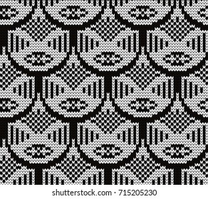 Knitted seamless pattern scales