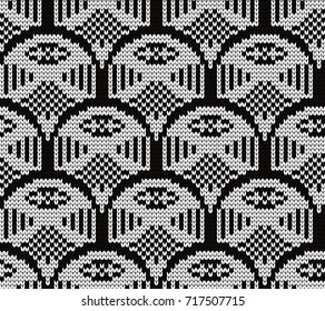 Knitted seamless pattern scales