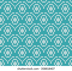 Knitted seamless pattern small flowers