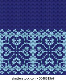 knitted seamless pattern snowflakes