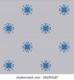knitted seamless pattern snowflakes