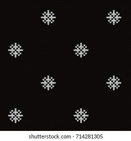 Knitted seamless pattern snowflakes