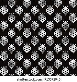 Knitted seamless pattern strawberries