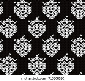 Knitted seamless pattern strawberries