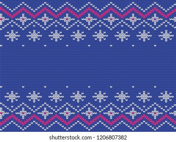 Knitted seamless pattern for sweater. Vector eps10