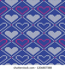 Knitted seamless pattern for sweater. Vector eps10