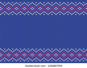 Knitted seamless pattern for sweater. Vector eps10