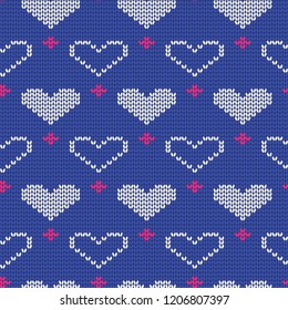 Knitted seamless pattern for sweater. Vector eps10