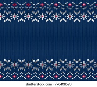 Knitted seamless pattern for sweater. Vector background