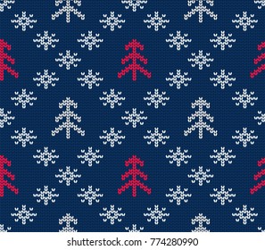 Knitted seamless pattern for sweater. Winter background. Vector eps 10