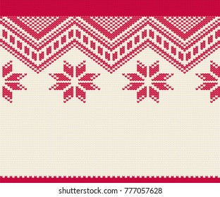 Knitted seamless pattern for sweater. Winter background vector