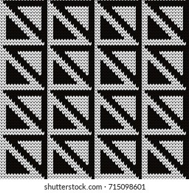 Knitted seamless pattern triangles