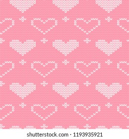 Knitted seamless pattern. Vector background