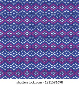 Knitted seamless pattern. Vector background