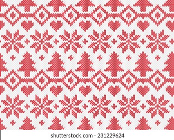 Knitted seamless pattern, vector illustration