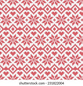 Knitted seamless pattern, vector illustration