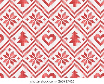 Knitted seamless pattern, vector illustration
