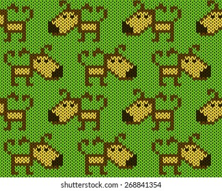 Knitted seamless pattern. Vector illustration
