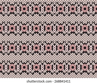 Knitted seamless pattern. Vector illustration