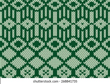 Knitted seamless pattern. Vector illustration